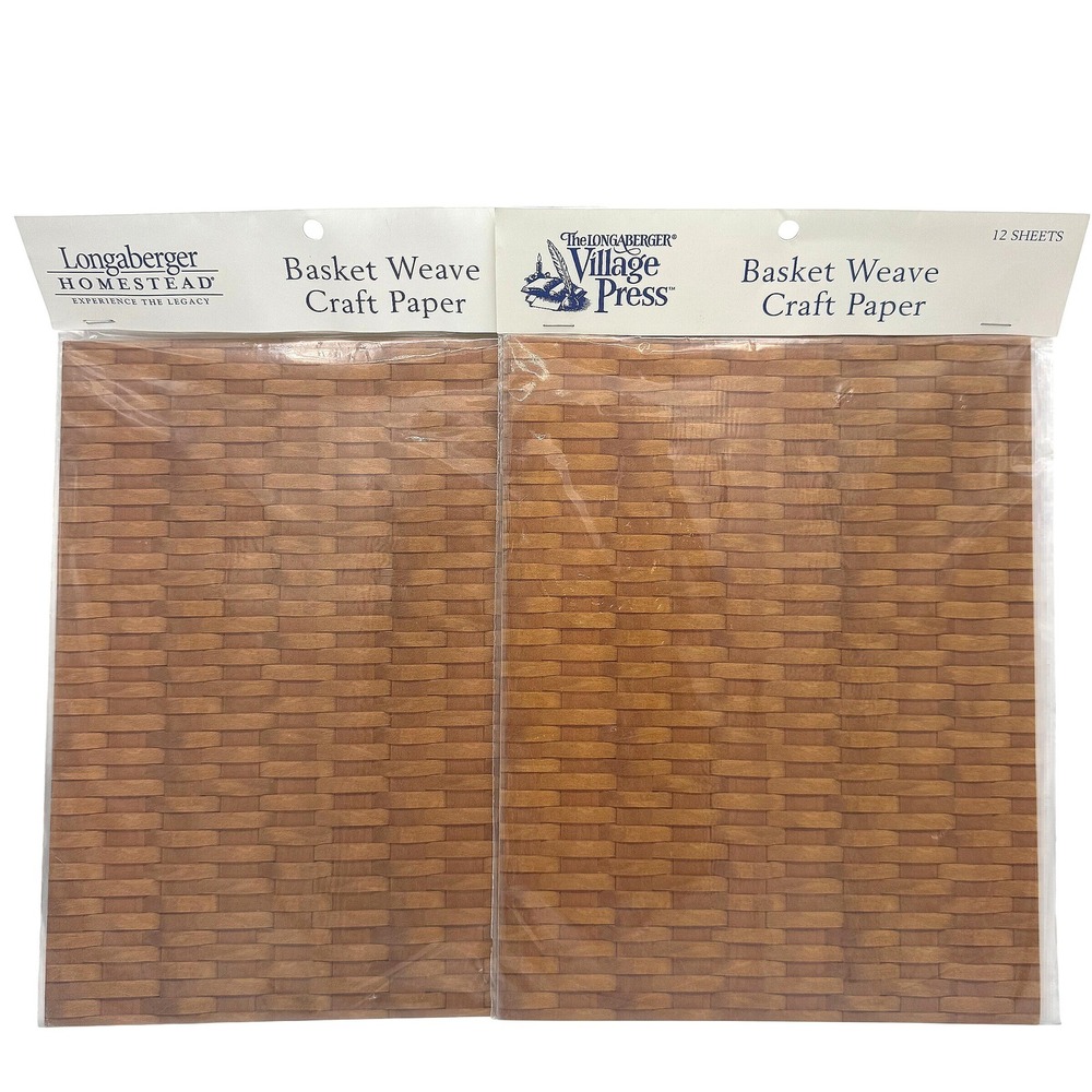 Longaberger Basket Weave Craft Paper 8.5x11 Brown NEW 24 Sheets Scrapbook